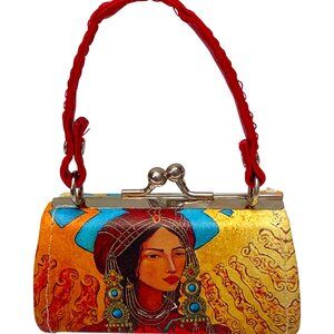 Lipstick coin mini purse oriental middle eastern portraiture of a tribal woman